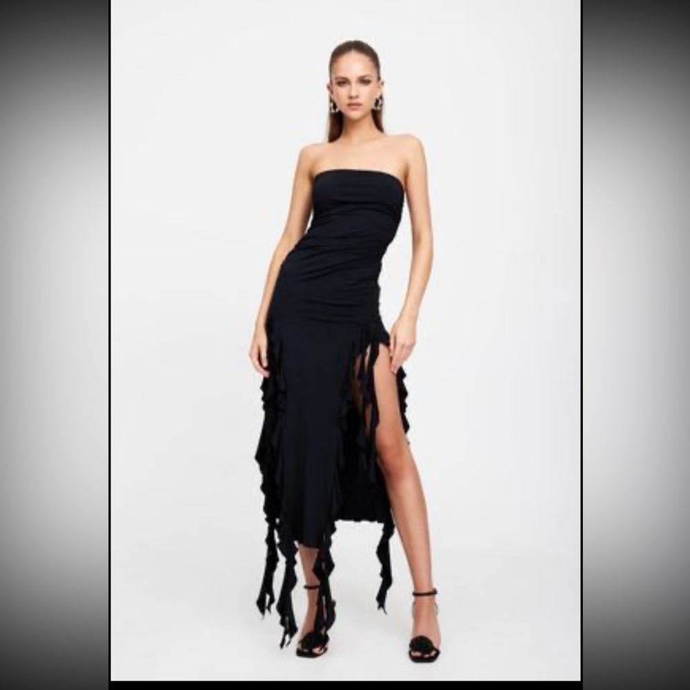 STRAPLESS DRESS LIONESS BLACK - Picture 7 of 10